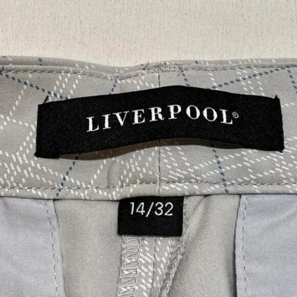 Liverpool Plaid Ankle Pants Women's 14 Grey Multi Stripe Stretch Los Angeles EUC - Picture 8 of 10